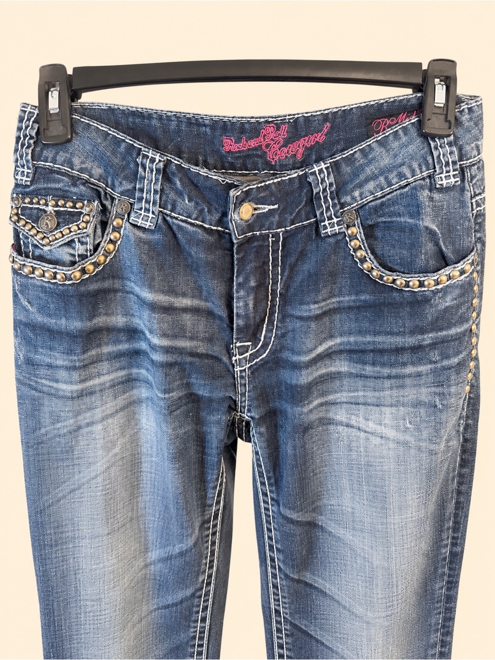 Rock & Roll Cowgirl Embellished Mid-Rise Jeans Size 30x32